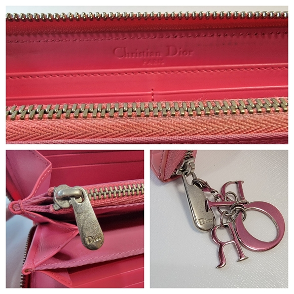 CHRISTIAN DIOR Cannage Patent Zip Around Long Wallet - Picture 4 of 11